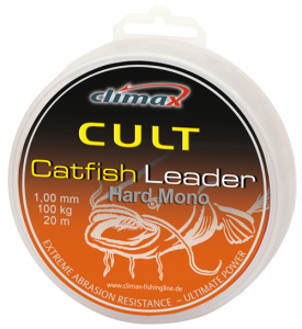 Поводковый материал для ловли сома CLIMAX Cult Catfish Leader Hard Mono (0,9 мм Серый)