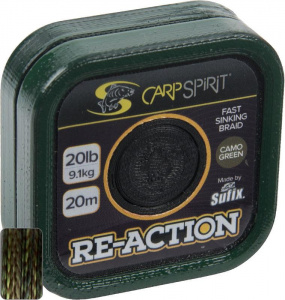 Карповый поводковый материал CARP SPIRIT Reaction Braid 20 M (20 м / 20 lb Green)